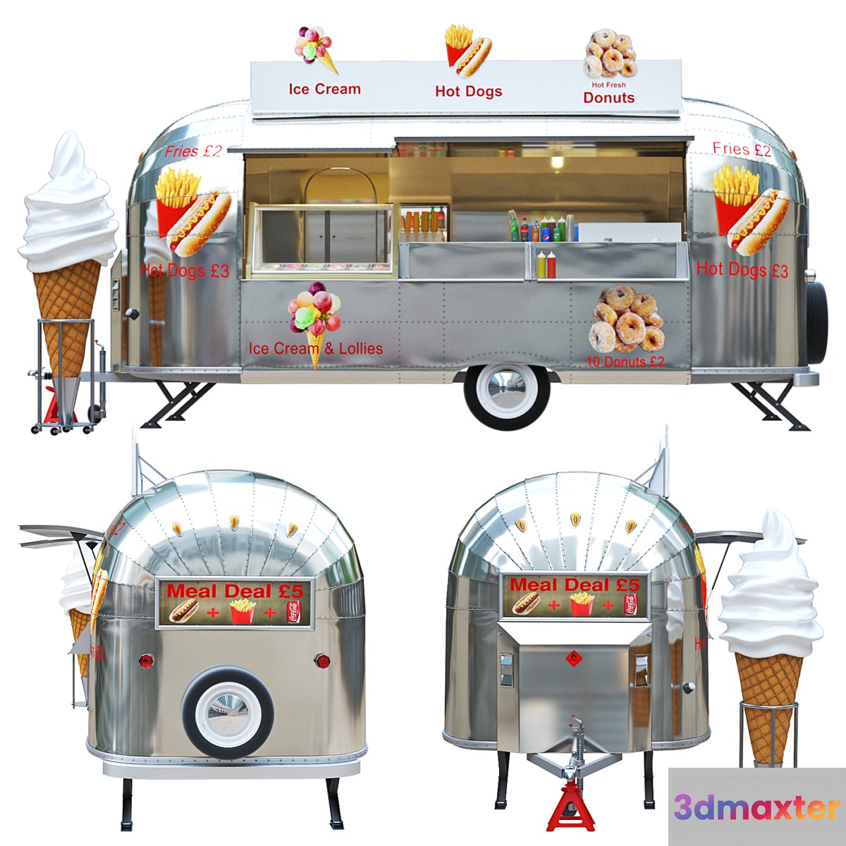 Airstream food truck 3D Max