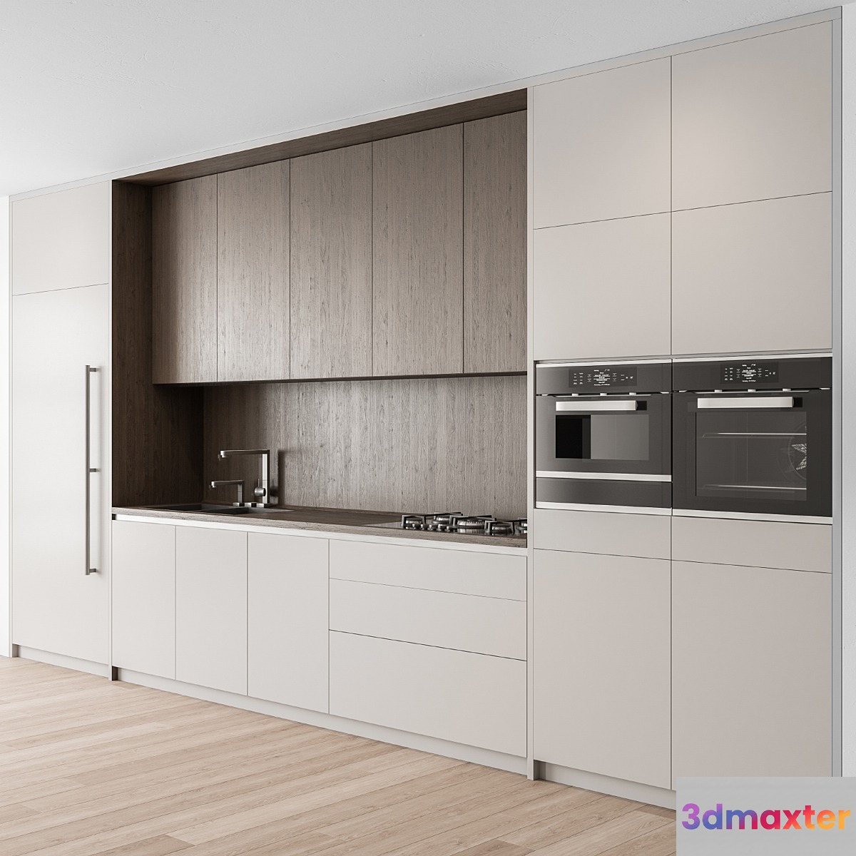 Kitchen Modern - white and Wood Cabinets 81