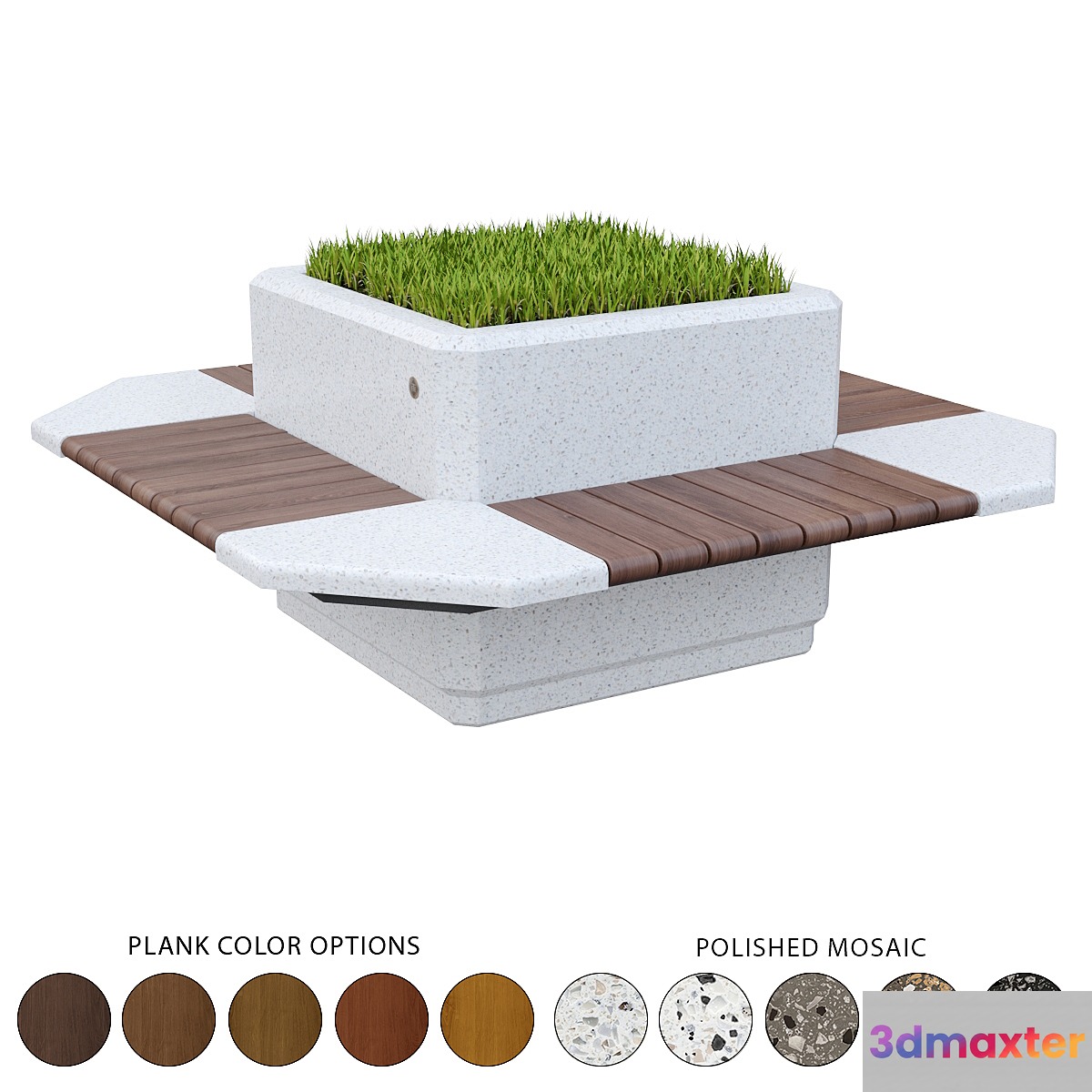 Square planter bench 227