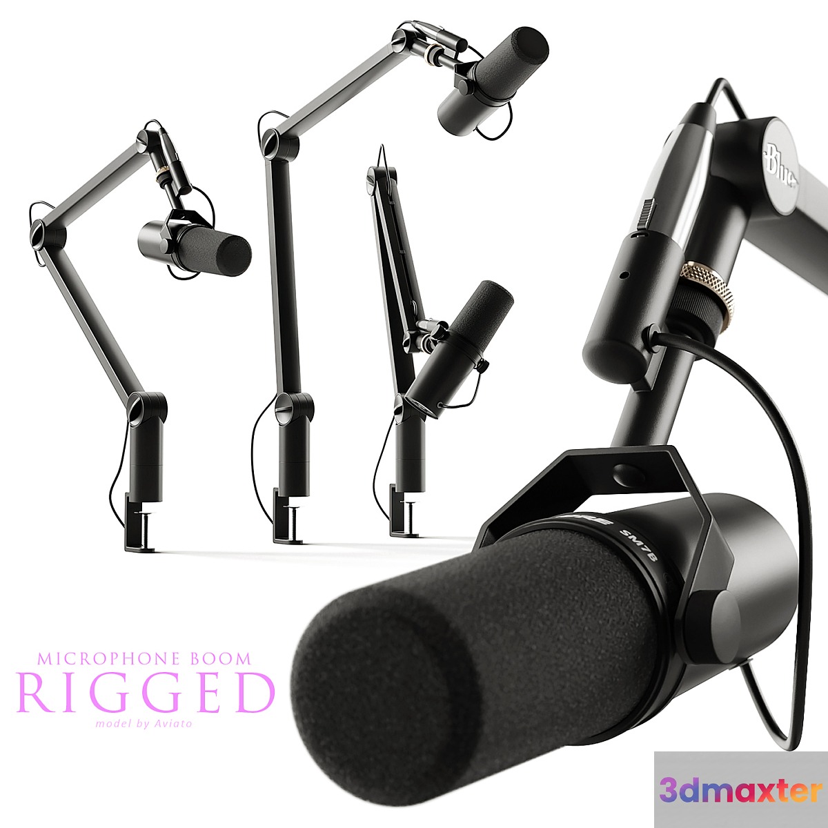 Microphone Shure & boom arm Blue - No.2
