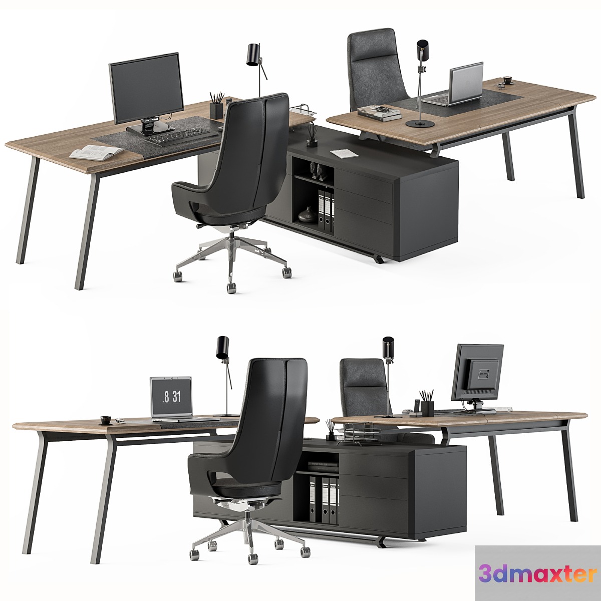 Employee Set Wood and Black - Office Furniture 270 - No.2