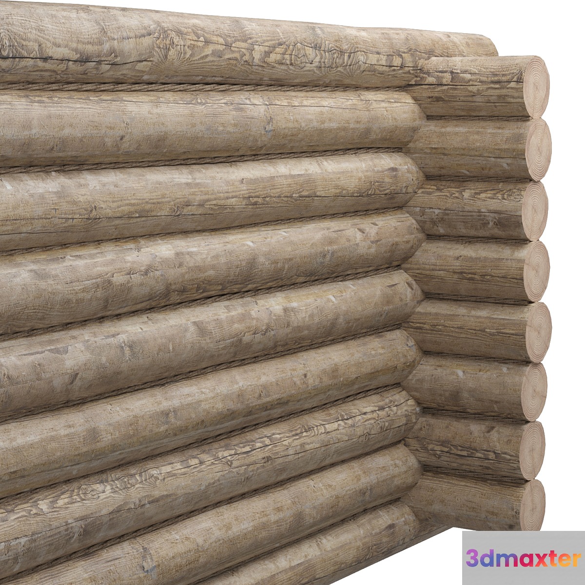 log cabin with jute rope