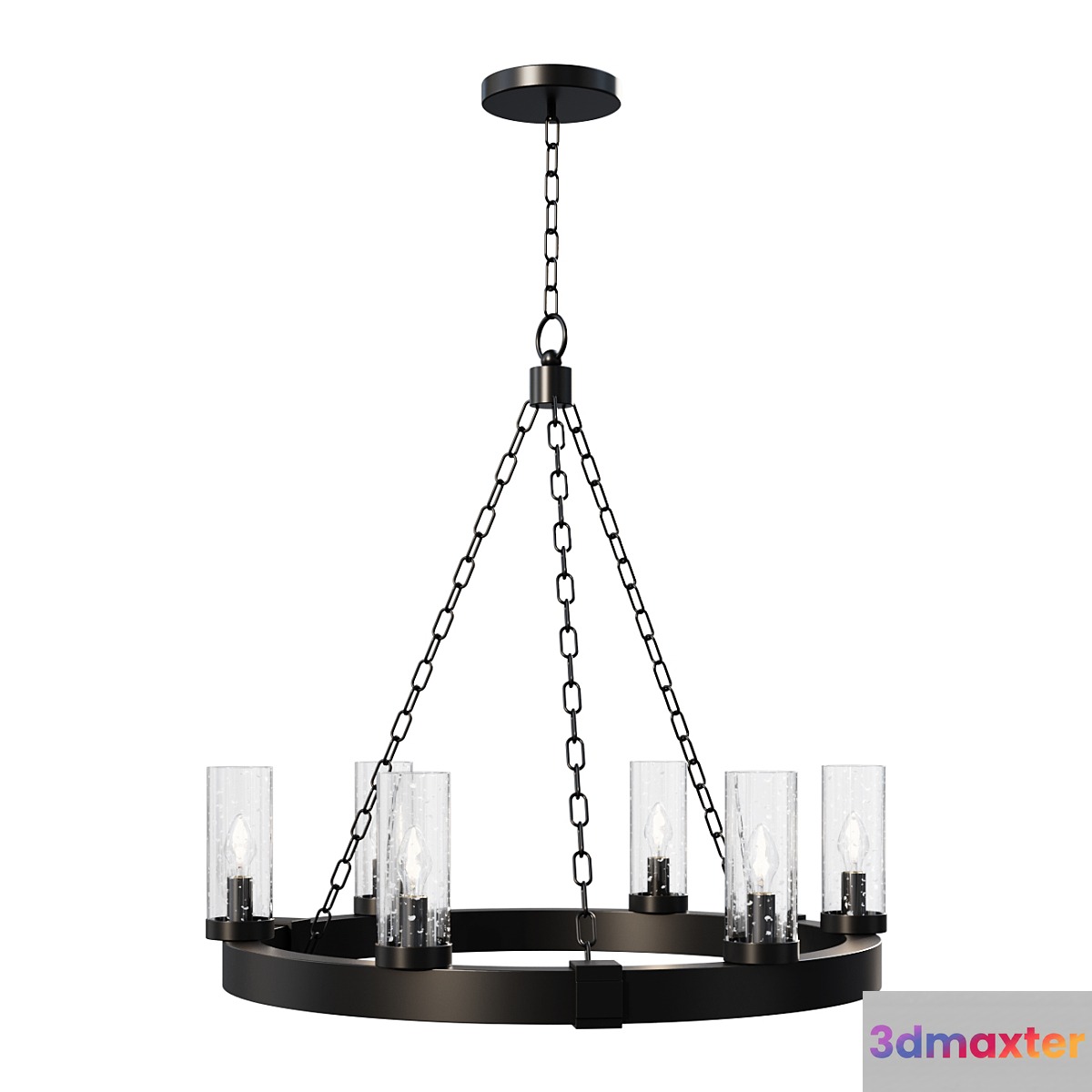 Chandelier Seeded Contrast Outdoor Ring Chandelier - 6 Light lamp - No.2
