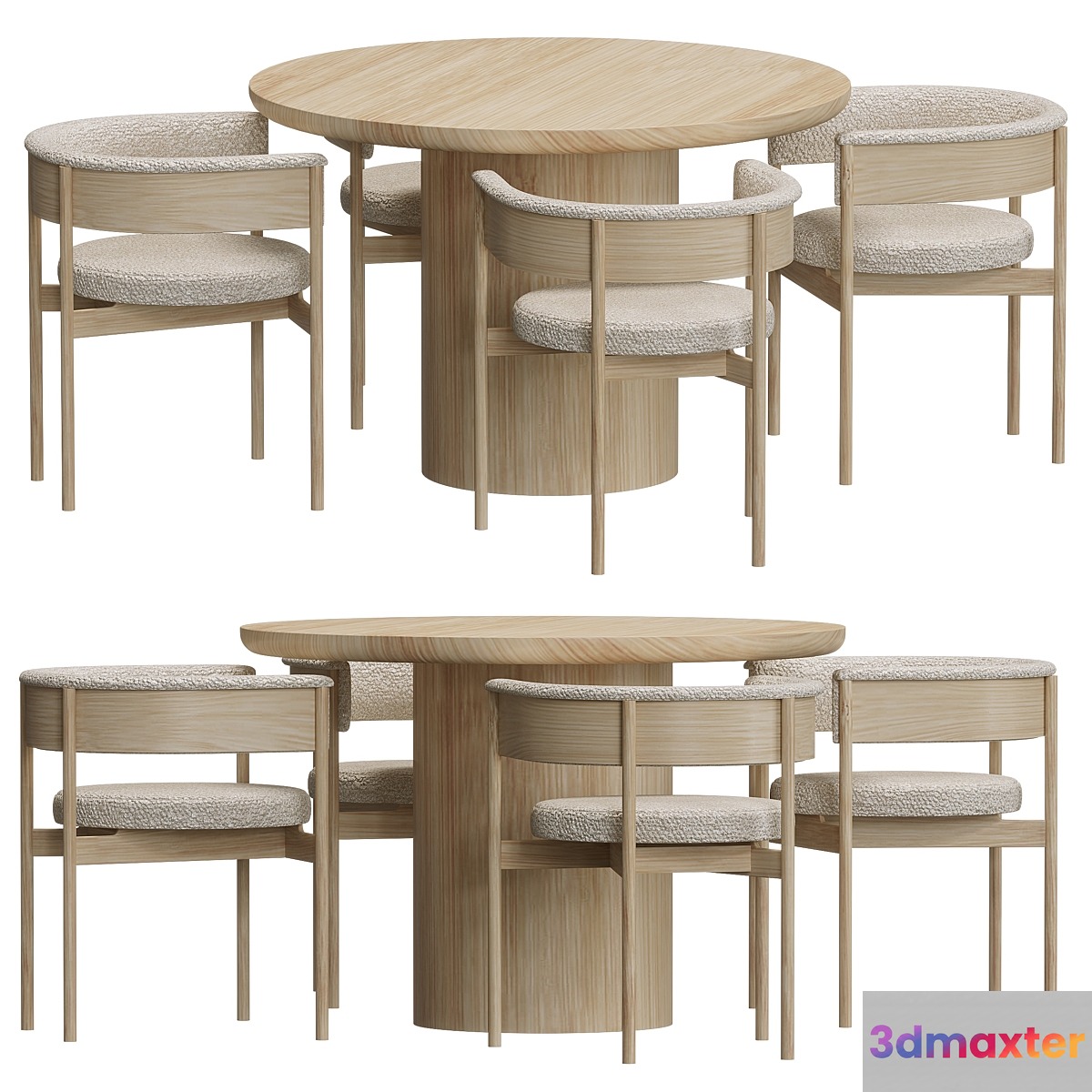 N-SC01 chair by Norm Architects Dining Table 3D Max