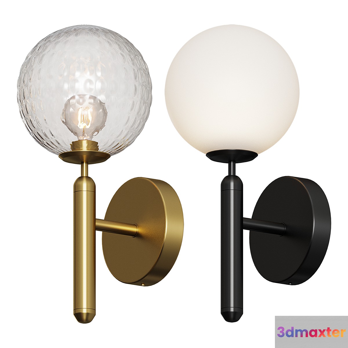 Modern Glass Ball Led Wall Lamp 3D Max