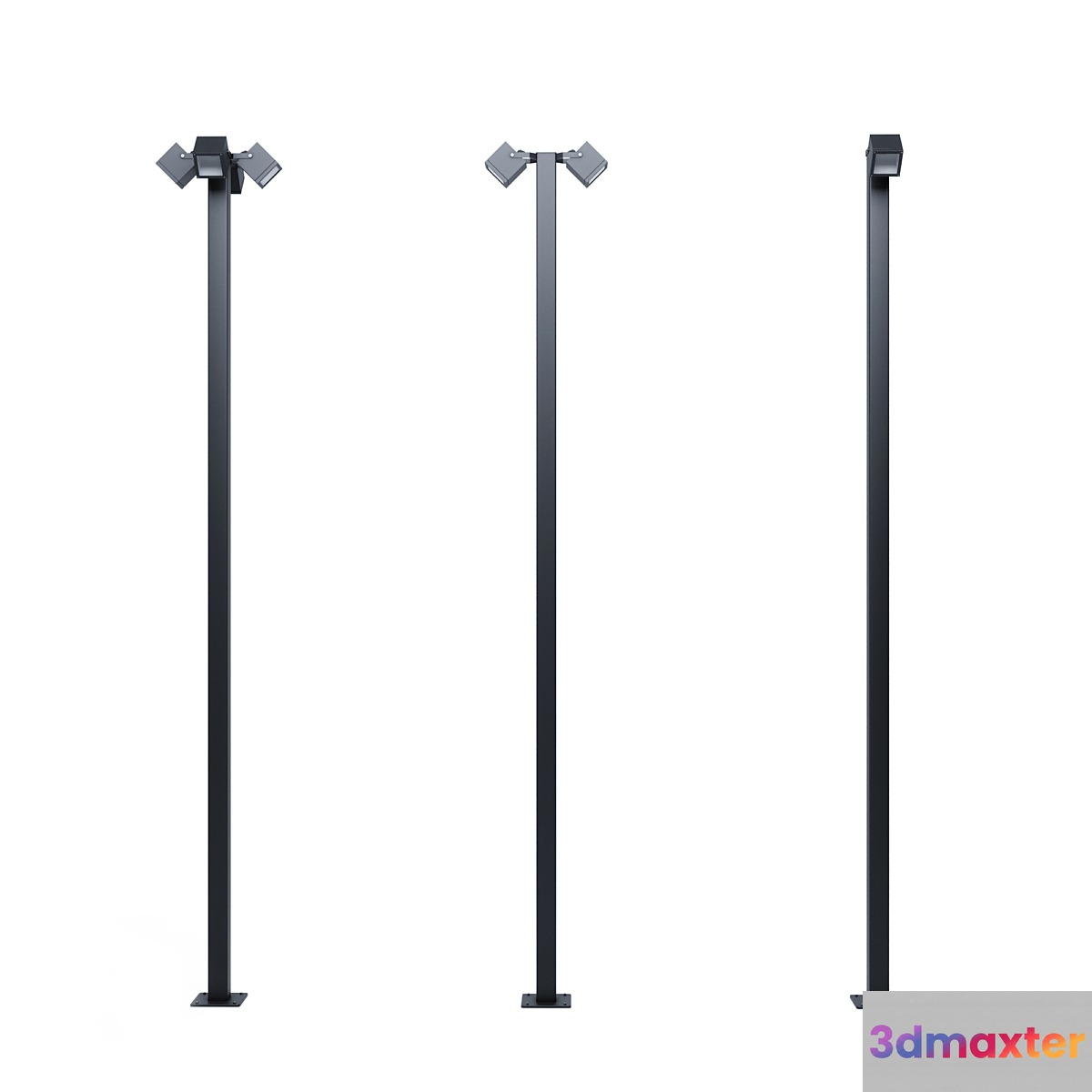 Set of outdoor spotlights H-6m 3D Max