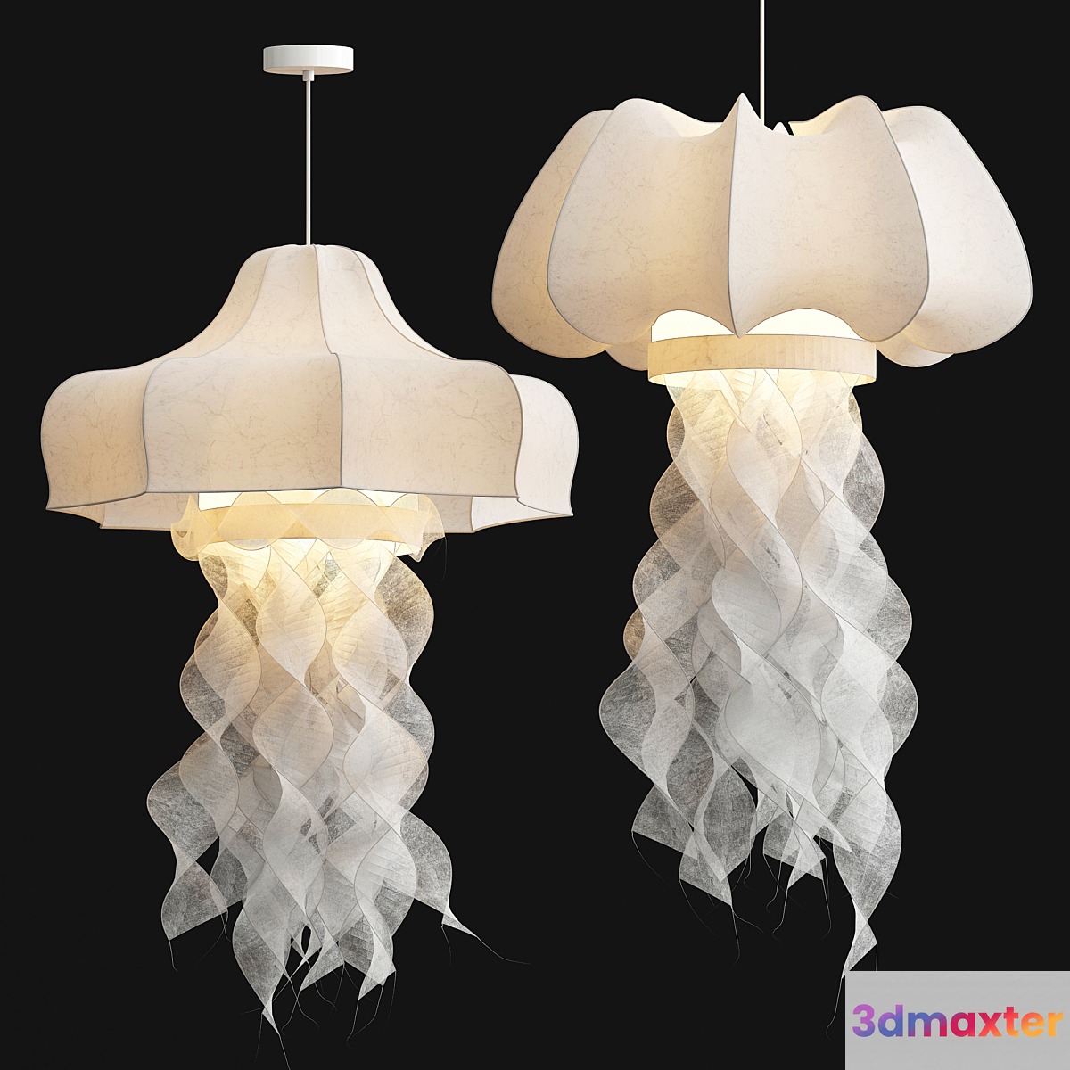Silk Fabric Jellyfish Pendant Light