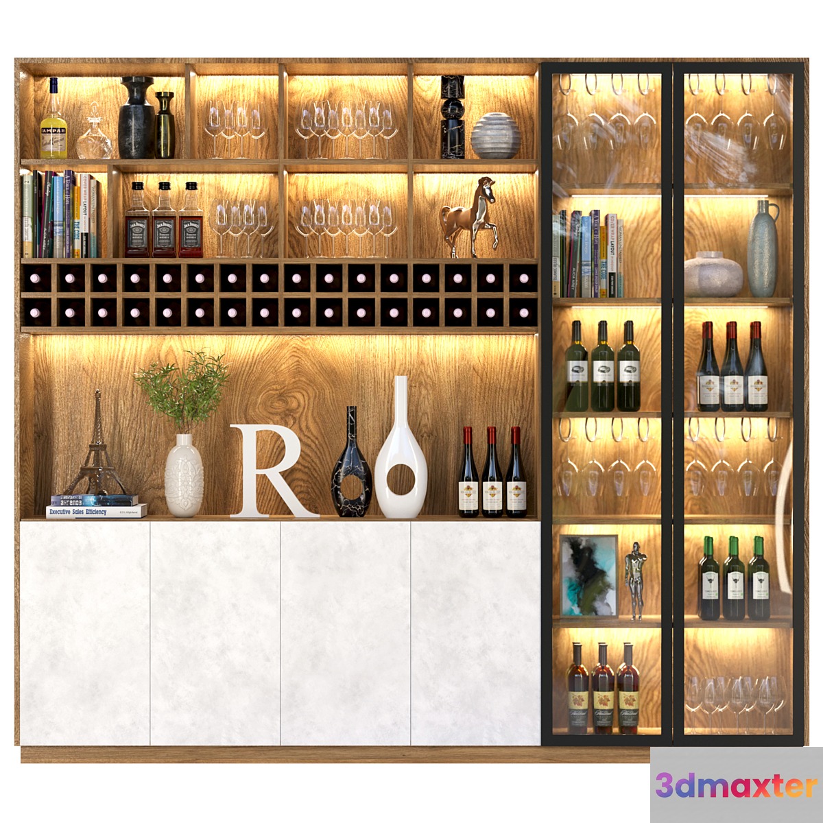 Wardrobe - bar with alcohol. Wine