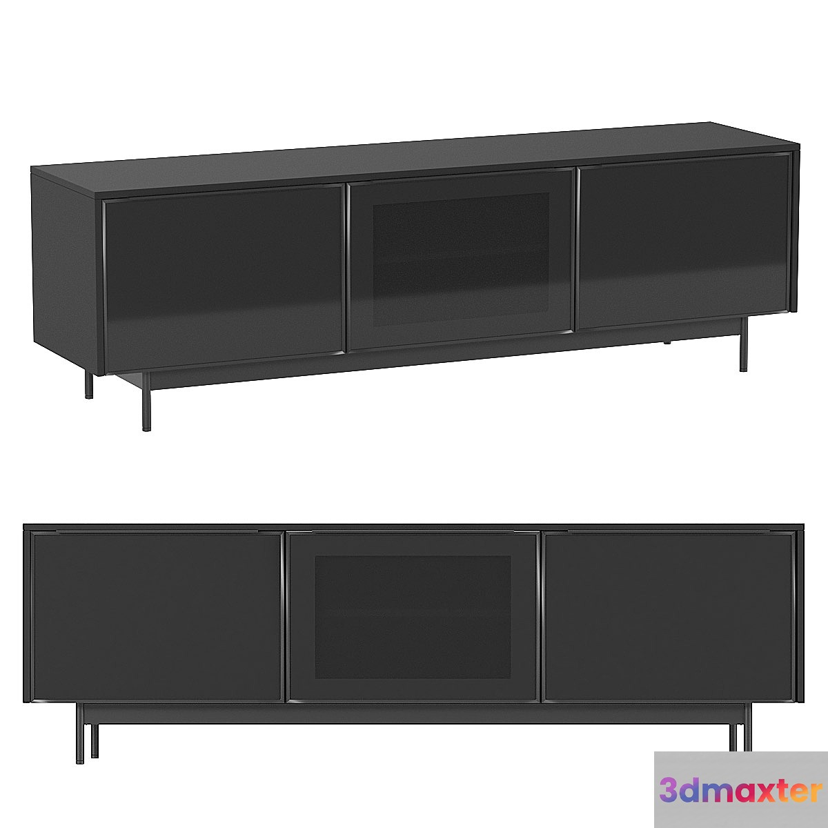 TV cabinet with doors RANNÄS IKEA 3D Max