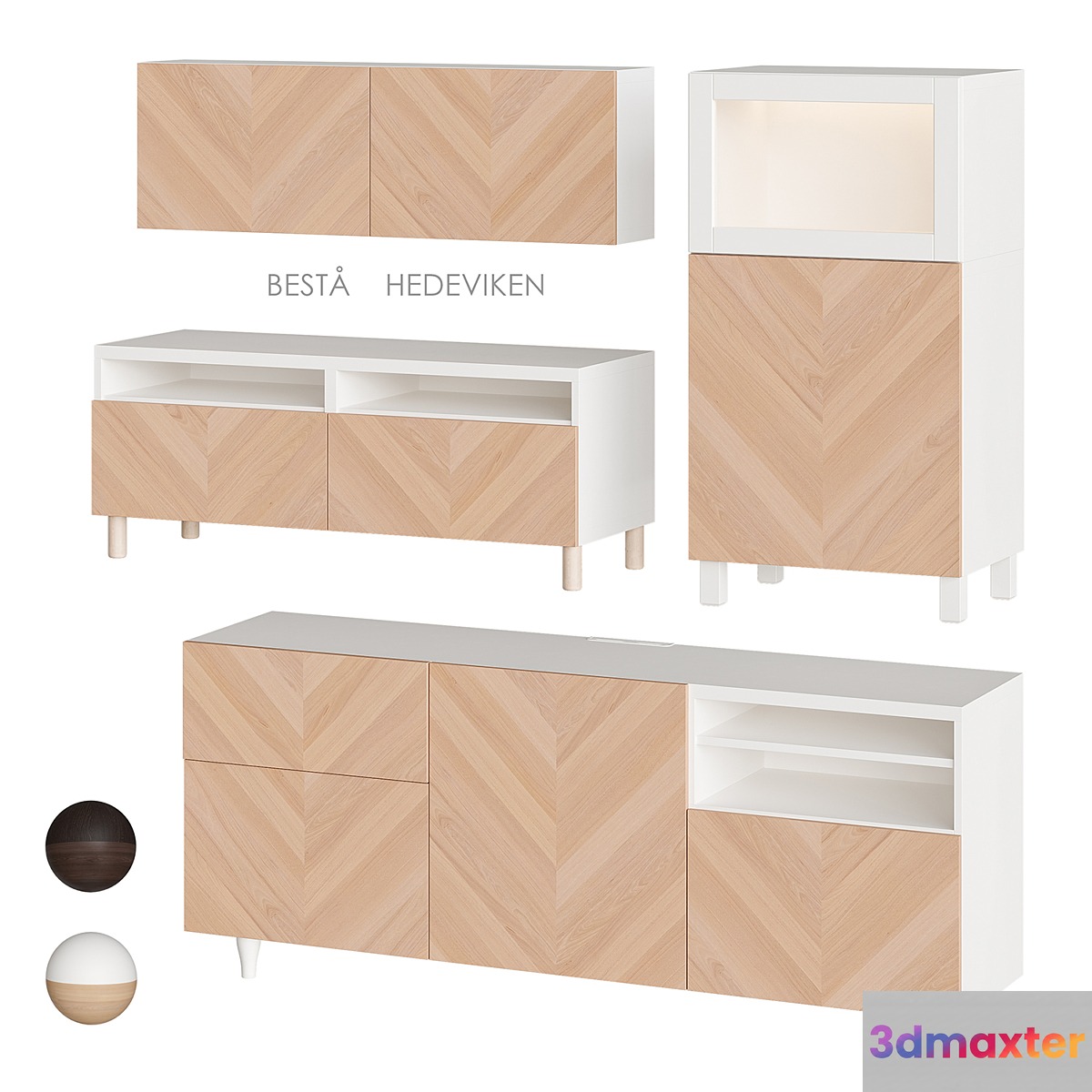 IKEA BESTÅ _ HEDEVIKEN Nightstand 3D Max