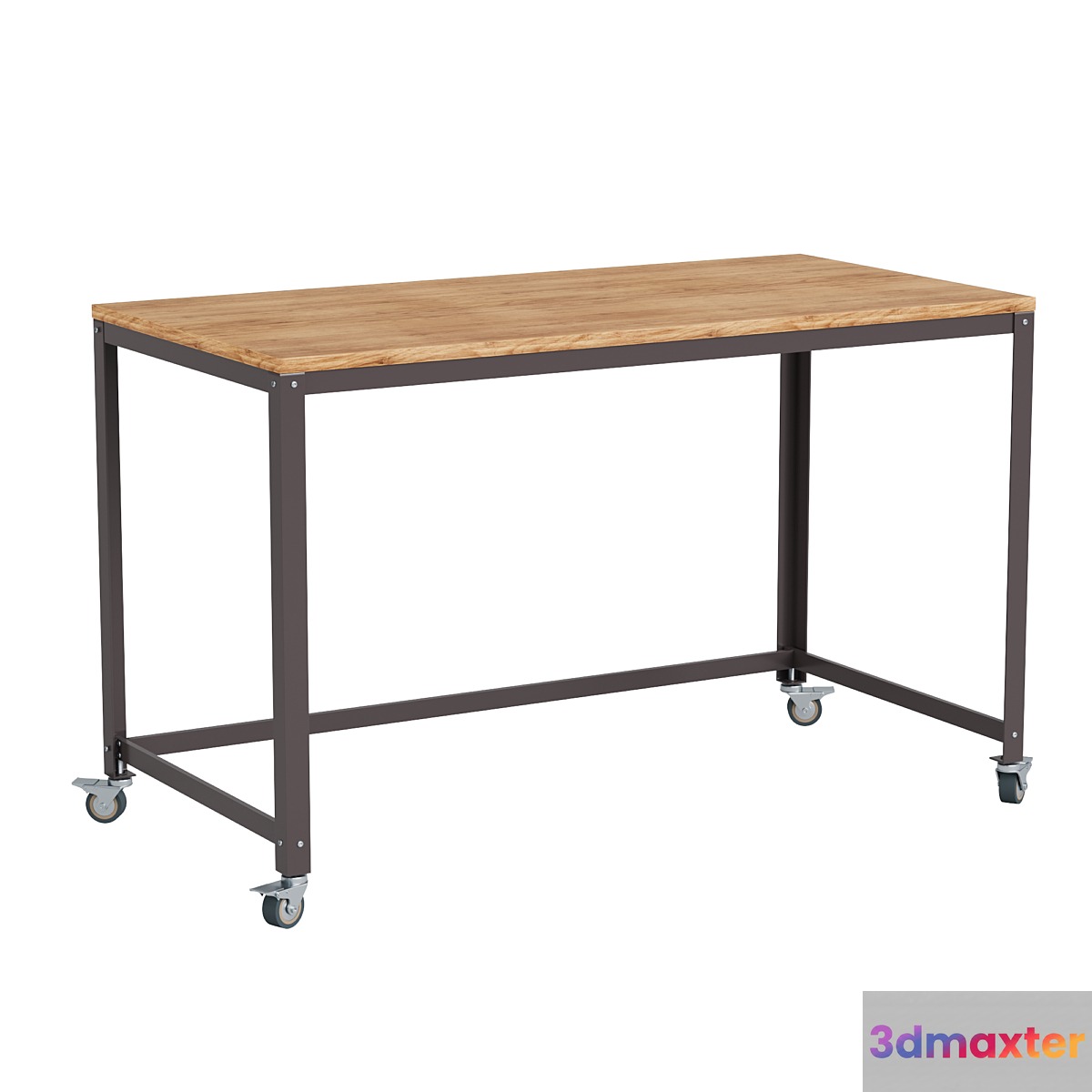 Computer desk on wheels 3D Max
