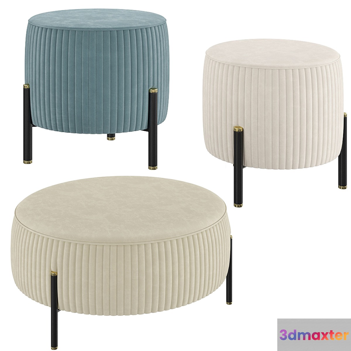 Pouf Toulouse 3D Max