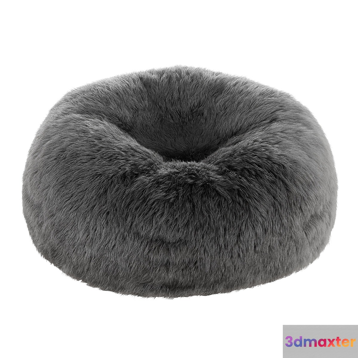 Faux Fur Bean Bag in Solid Dune