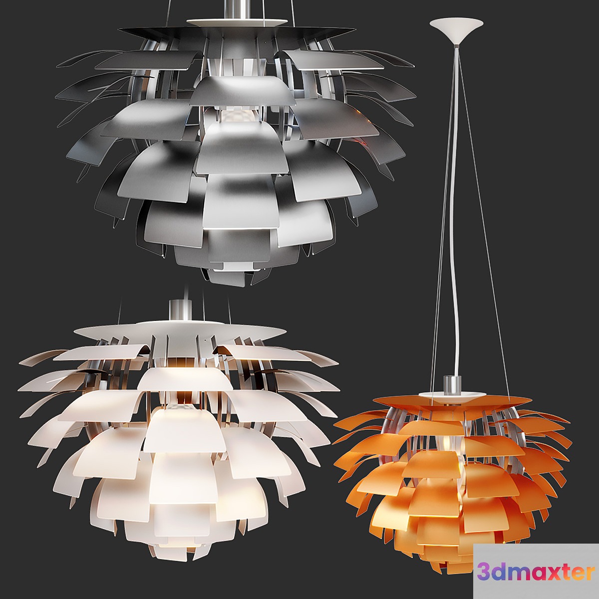PH Artichoke Pendant 3D Max