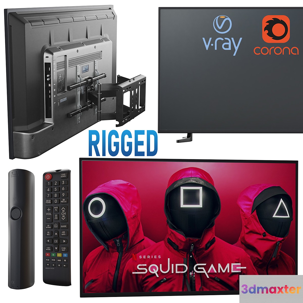 TV Samsung UE43TU7002U _ Rigged 3D Max