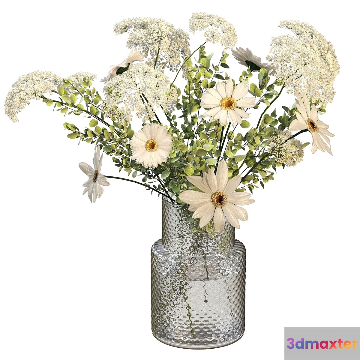 Bouquet of flowers in a vase Ikea 3D Max
