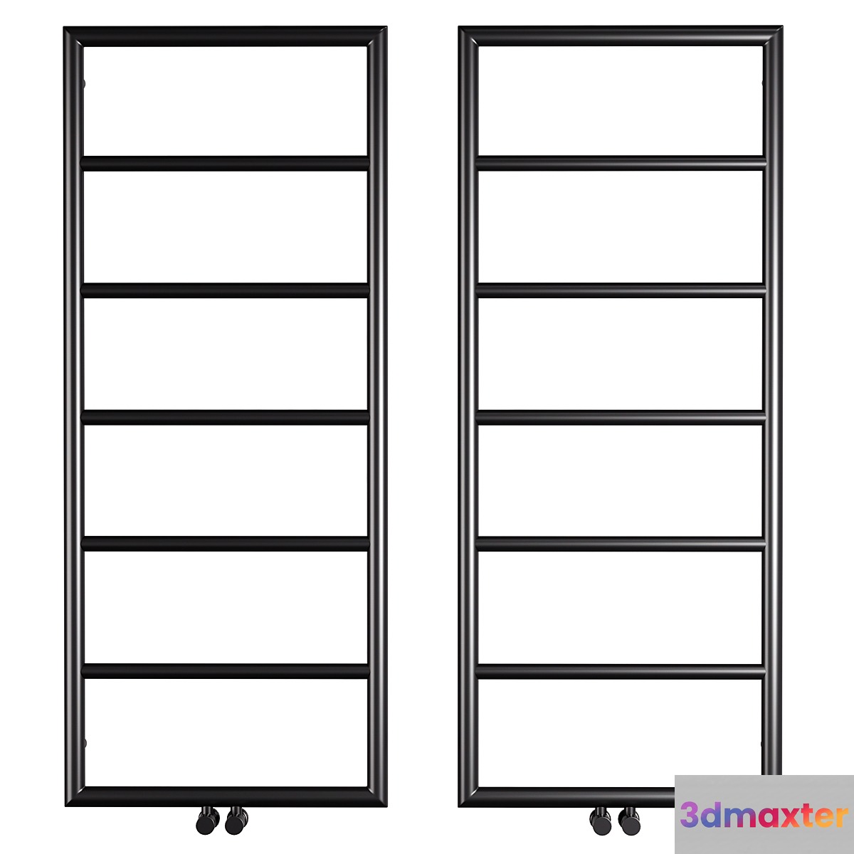 Arezzo Matt Black 1200 x 500 Ladder Heated Towel Rail 3D Max