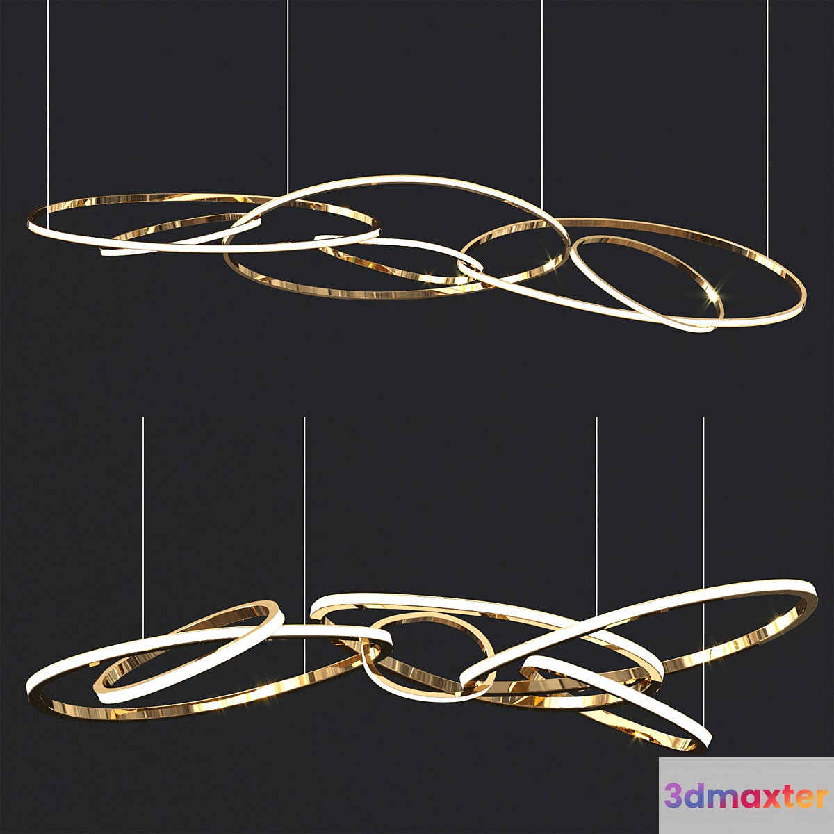 Niamh Barry Long Ring Chandeliers 3D Max