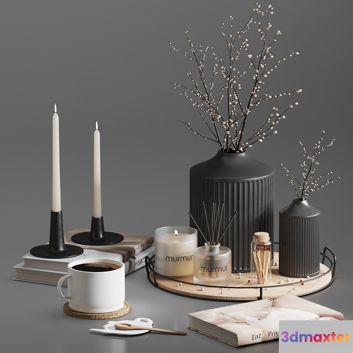 Decorative set 01 With Murmur candle and diffuser