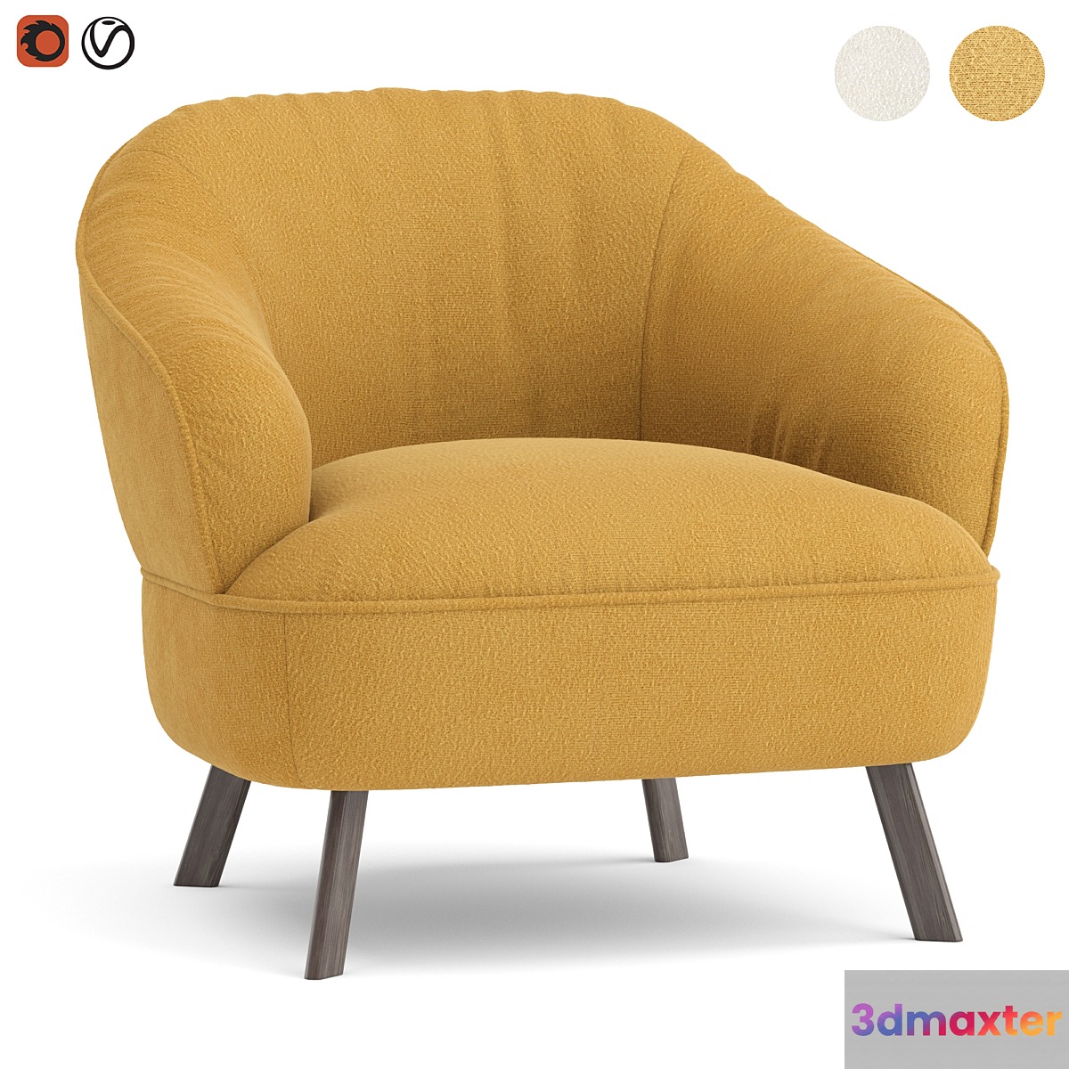 Natuzzi Damen wooden legs armchair