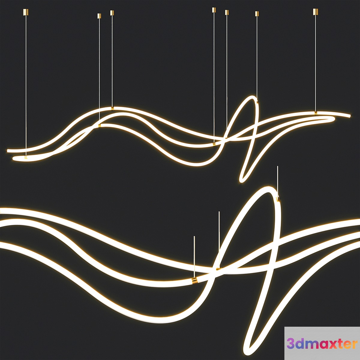 Geometric LED Line Chandelier