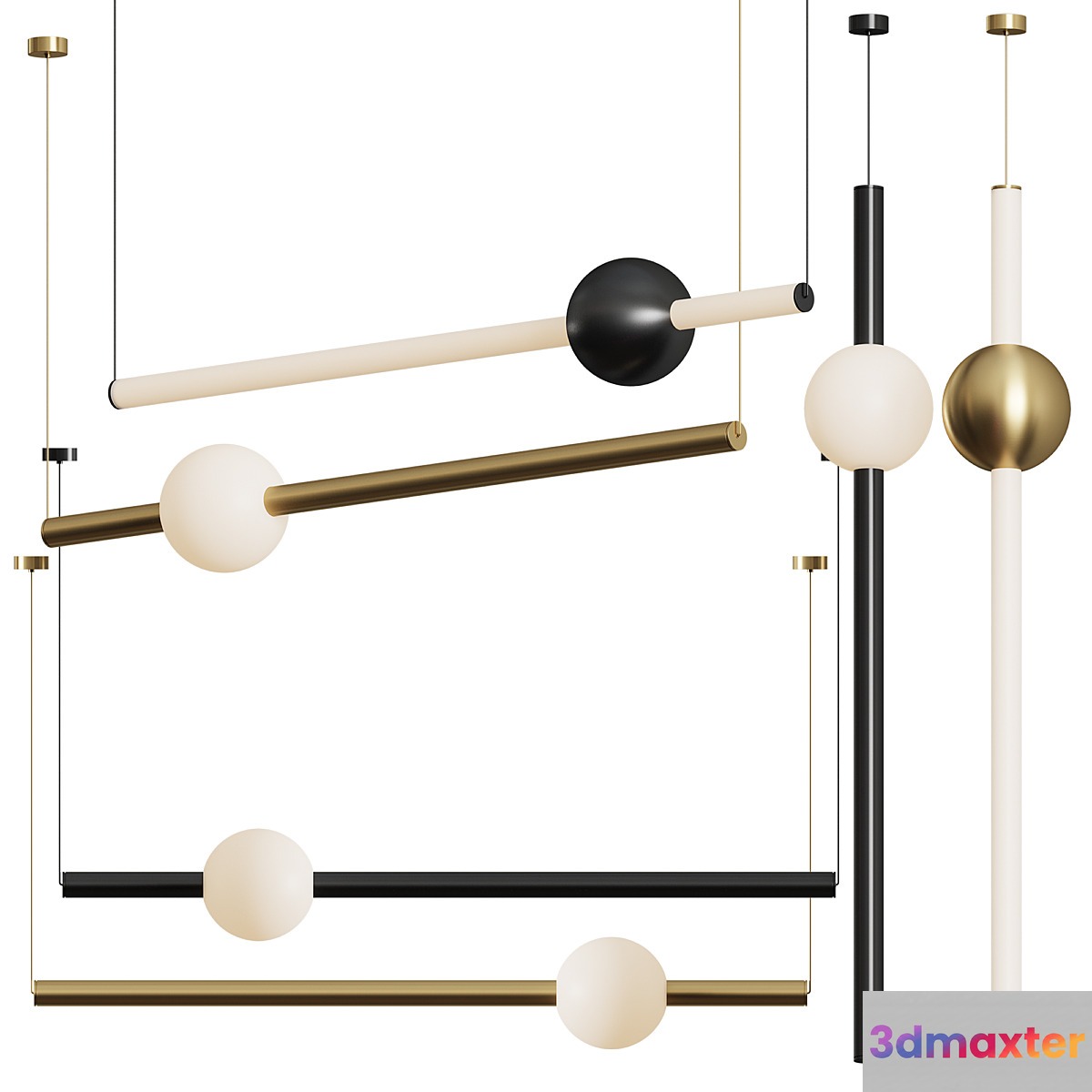 Orion Globe Linear Suspension Light by Lee Broom