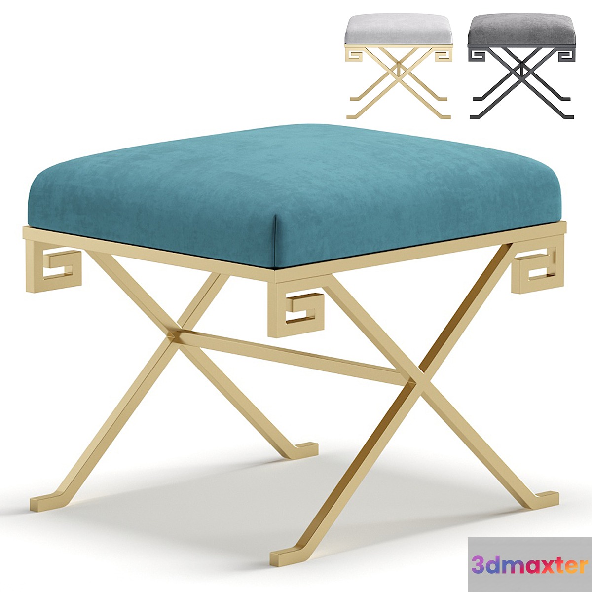 Vignola Pouffe by Cazarina Interiors 3 Colors Version 3D Max