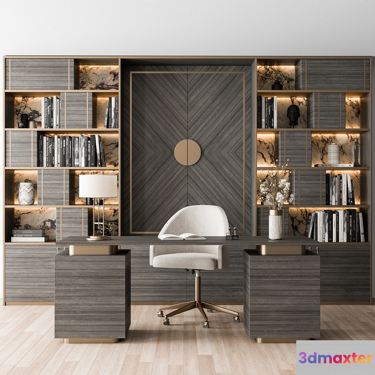 Boss Desk and Library Lux - Office Furniture 276