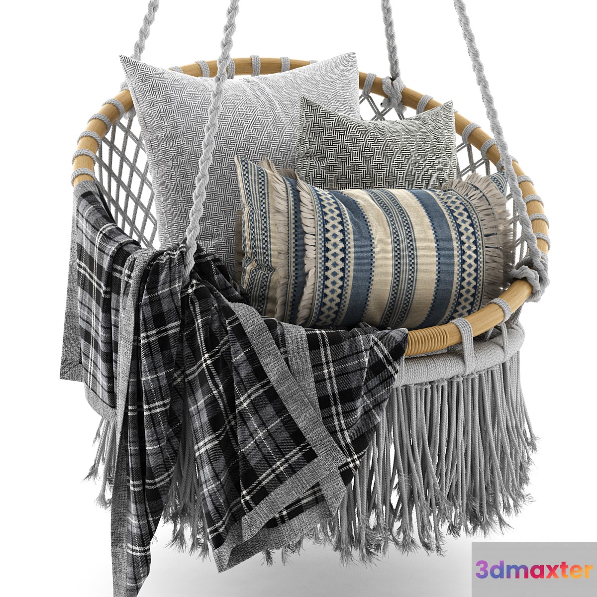 Rattan Hammock Macrame 3D Max