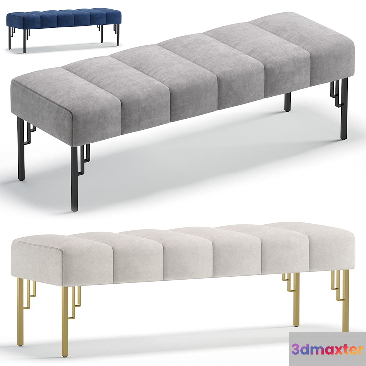 Bench WHITNEY by Cazarina Interiors 3 Colors Version