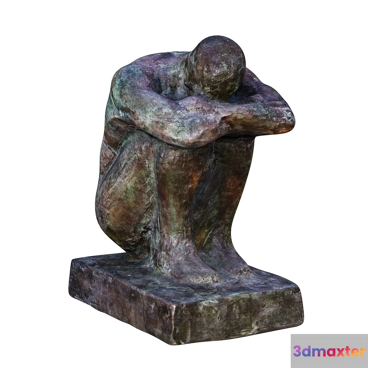 Sitting Man Sculpture 3D Max