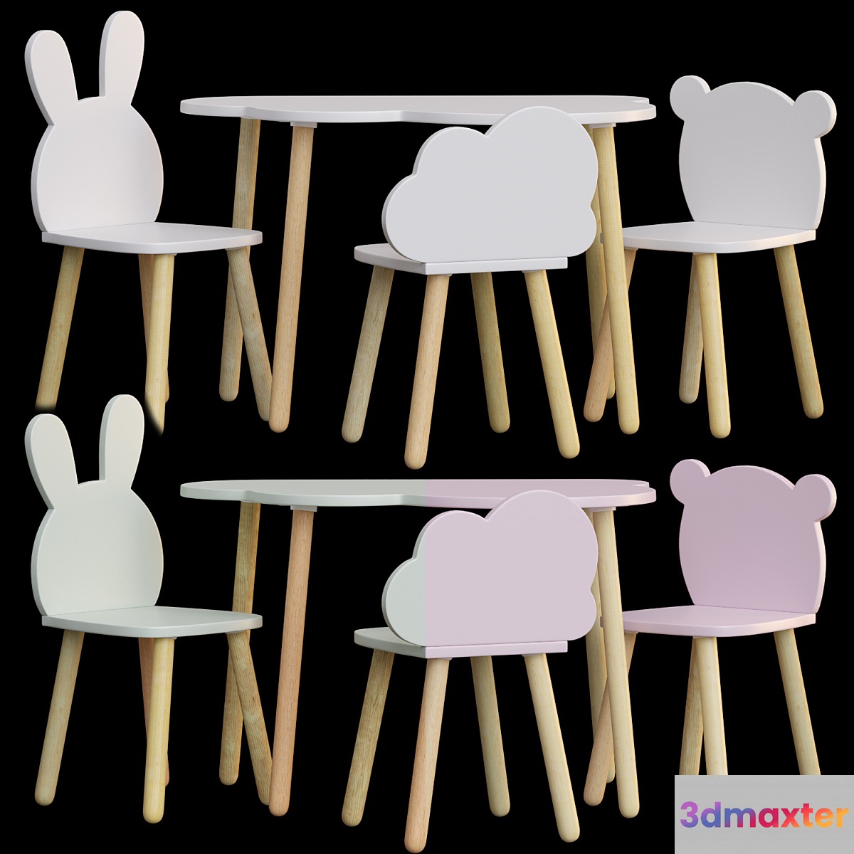 Kids Table and Chairs Set by Happy Baby 3D Max