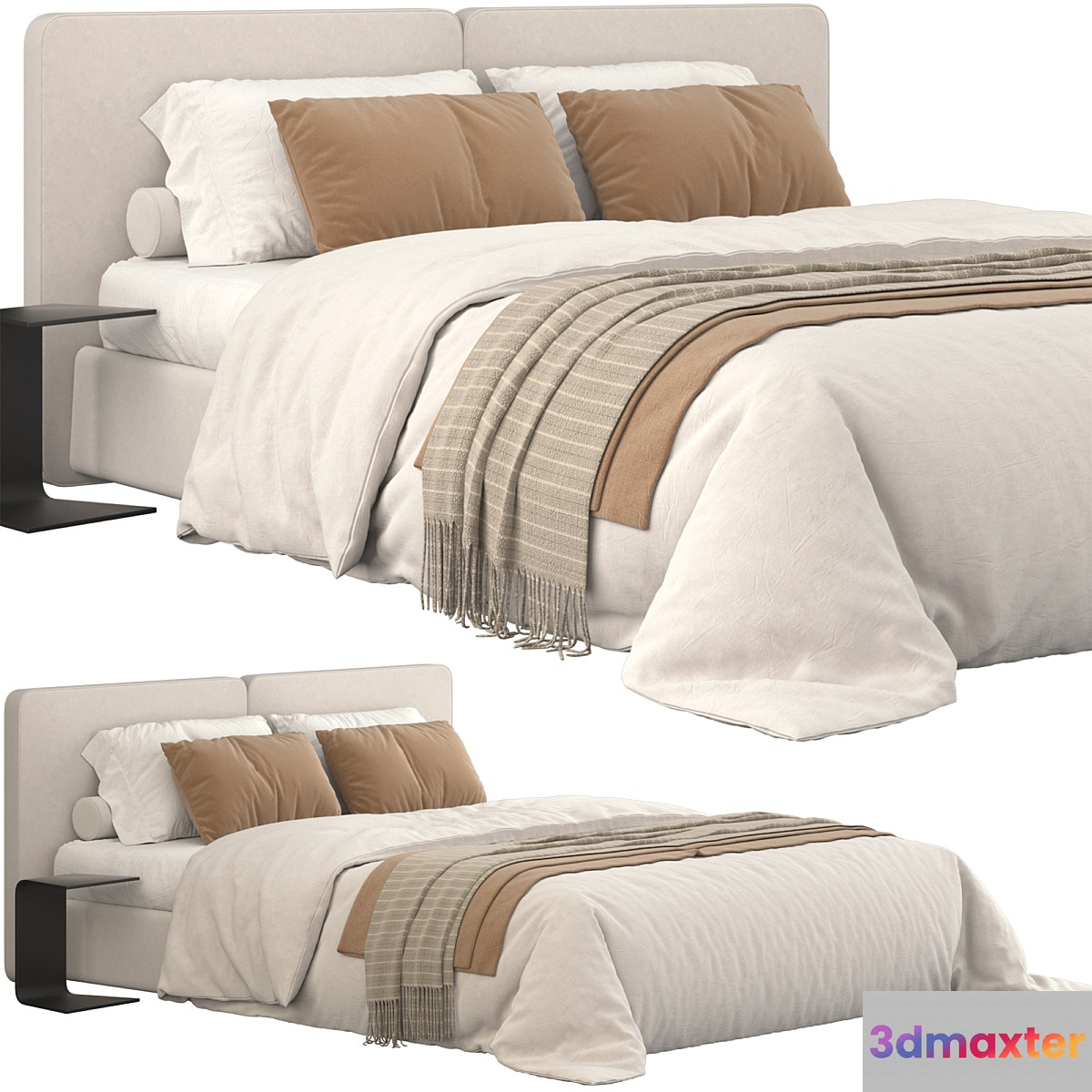 Bed Minotti tatlin cover 3D Max