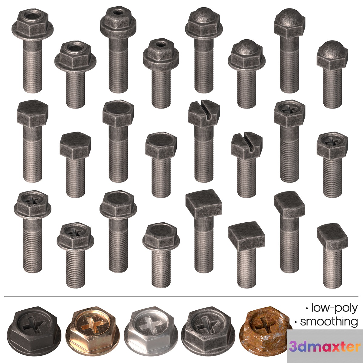 Bolts - Set-4 3D Max