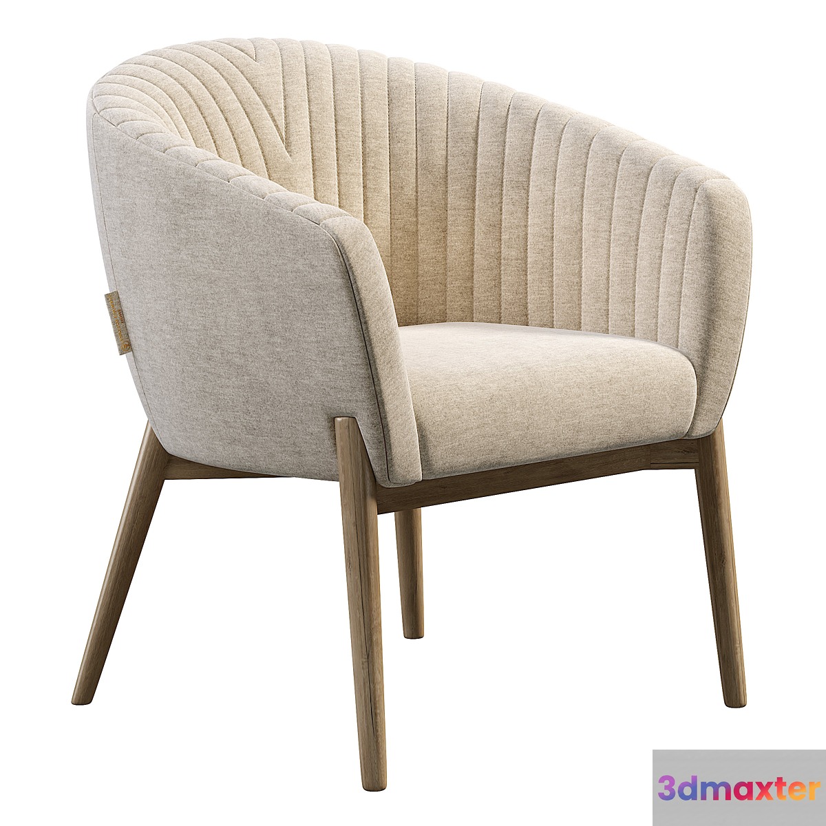 Upholstered Armchair with Channeled Back