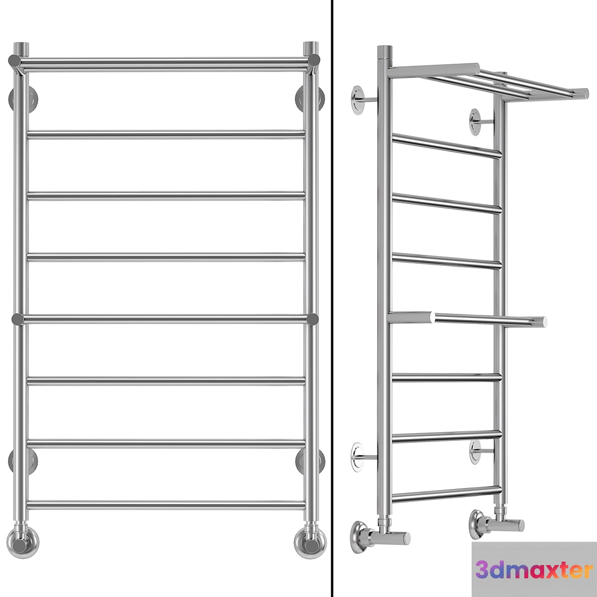 Water heated towel rail Terminus Ancona 80x55 (Ancona P8 500826) chrome 3D Max