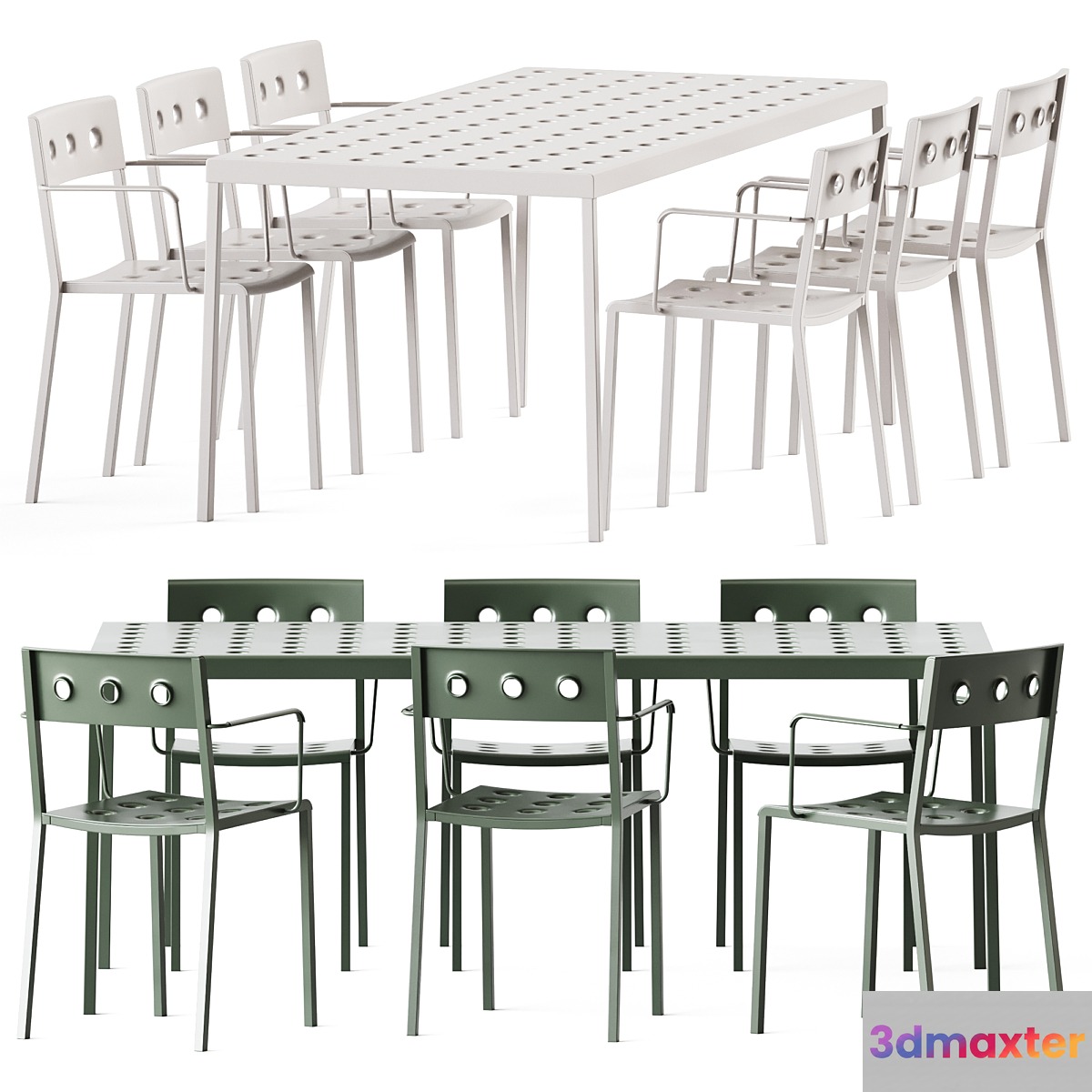 Outdoor Balcony Dining Armchair and Table by Hay