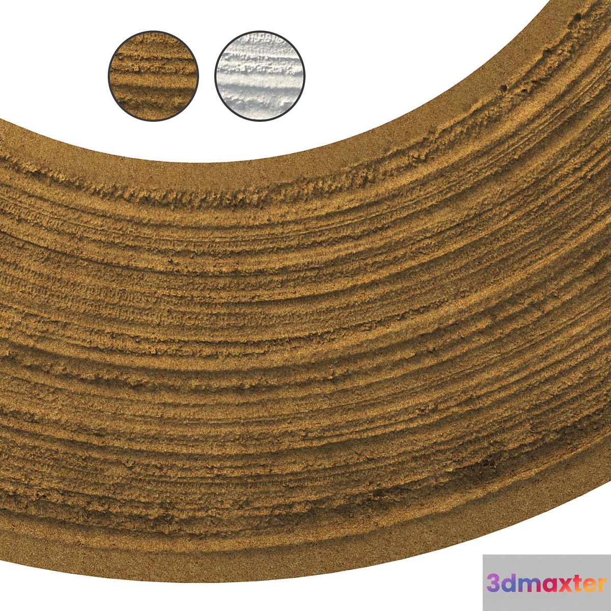 Sandy single lane road 03 (16 meters) 3D Max
