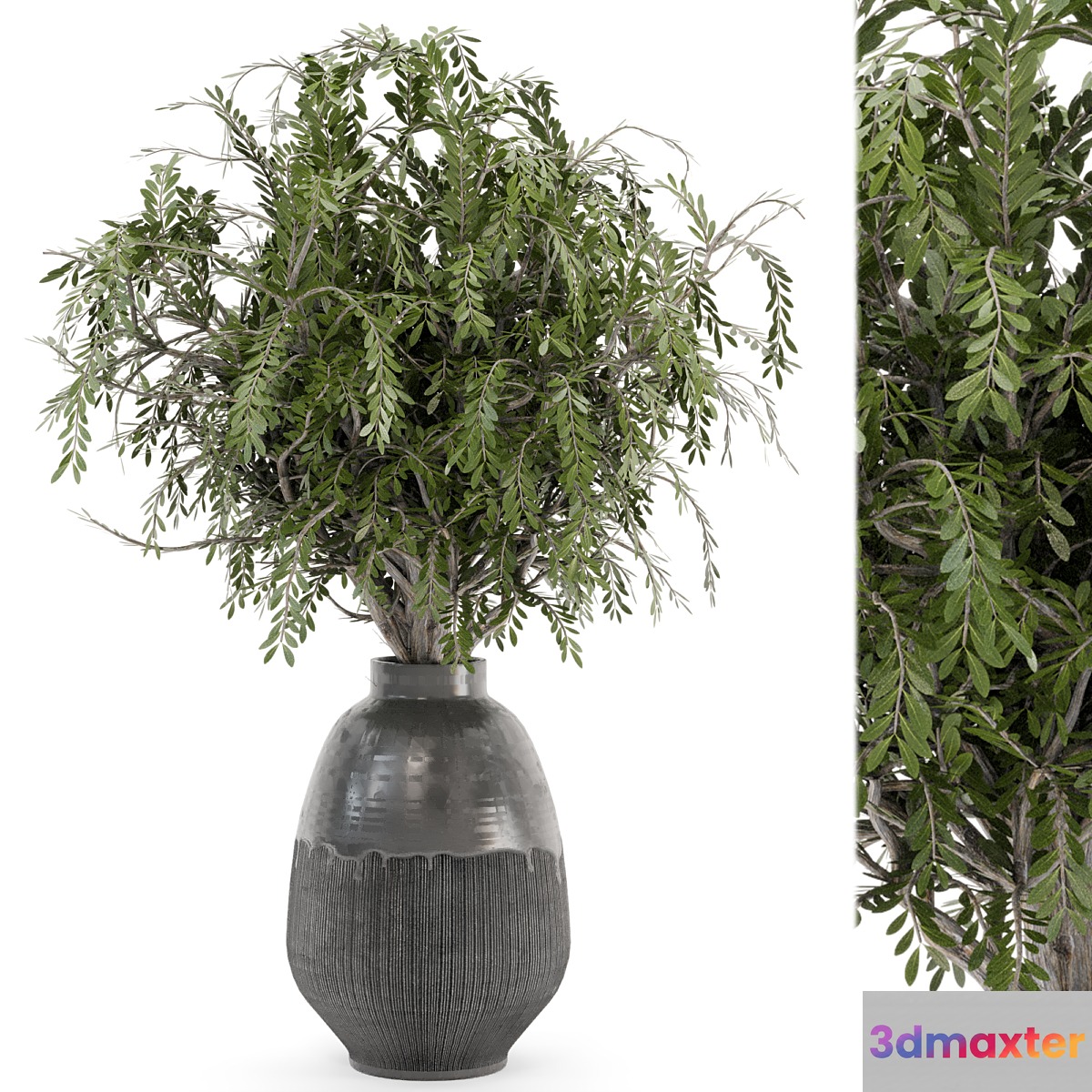 Bouquet Plants in rusty Concrete Pots - Set 562 - No.2