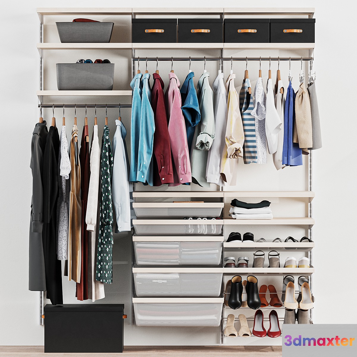 Wardrobe wall module dresses clothes 3
