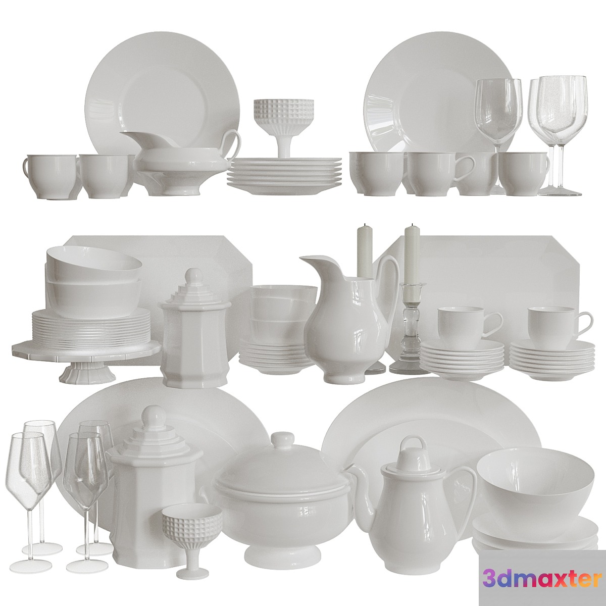 Set of Dishes 3 3D Max