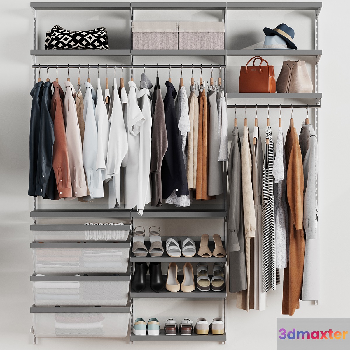 Wardrobe wall module dresses clothes 4