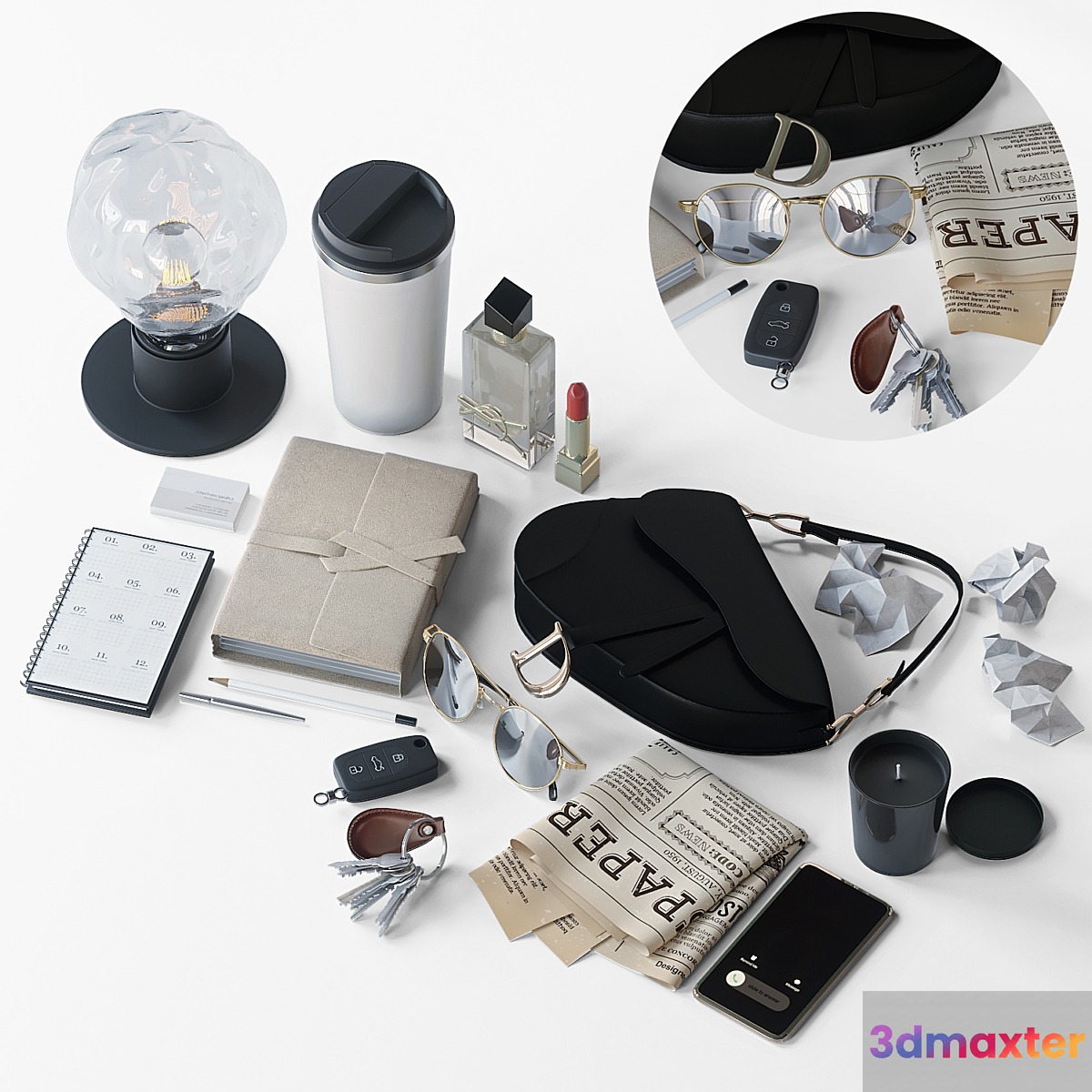 Hallway Accessory Set 3D Max