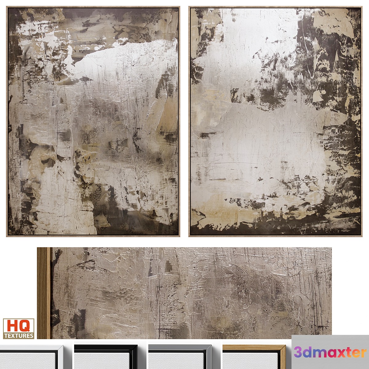 Large Abstract Neutral Wall Art C-433 - No.2