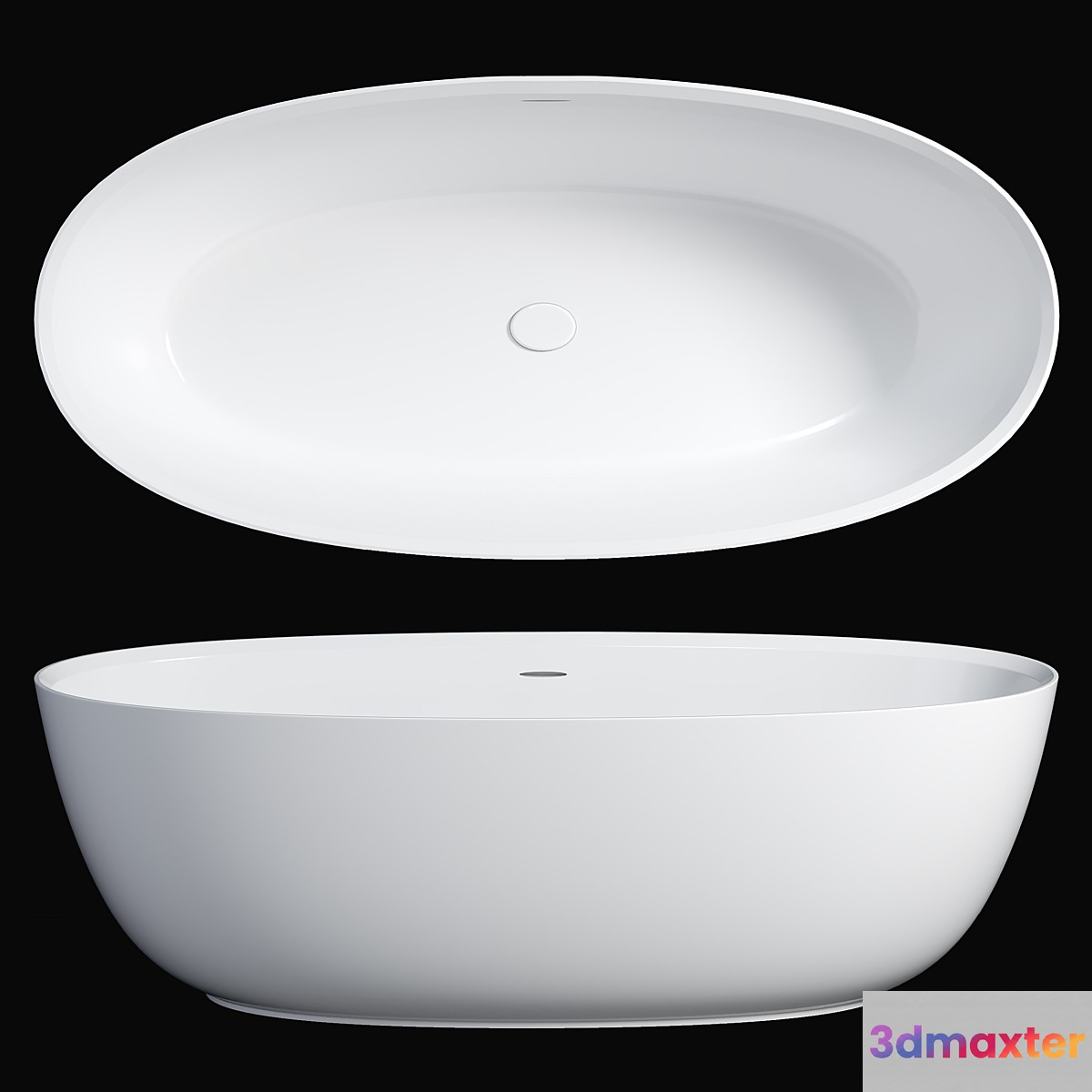 Arezzo 1700 x 800 Matt White Solid Stone Modern Double Ended Bath - No.2
