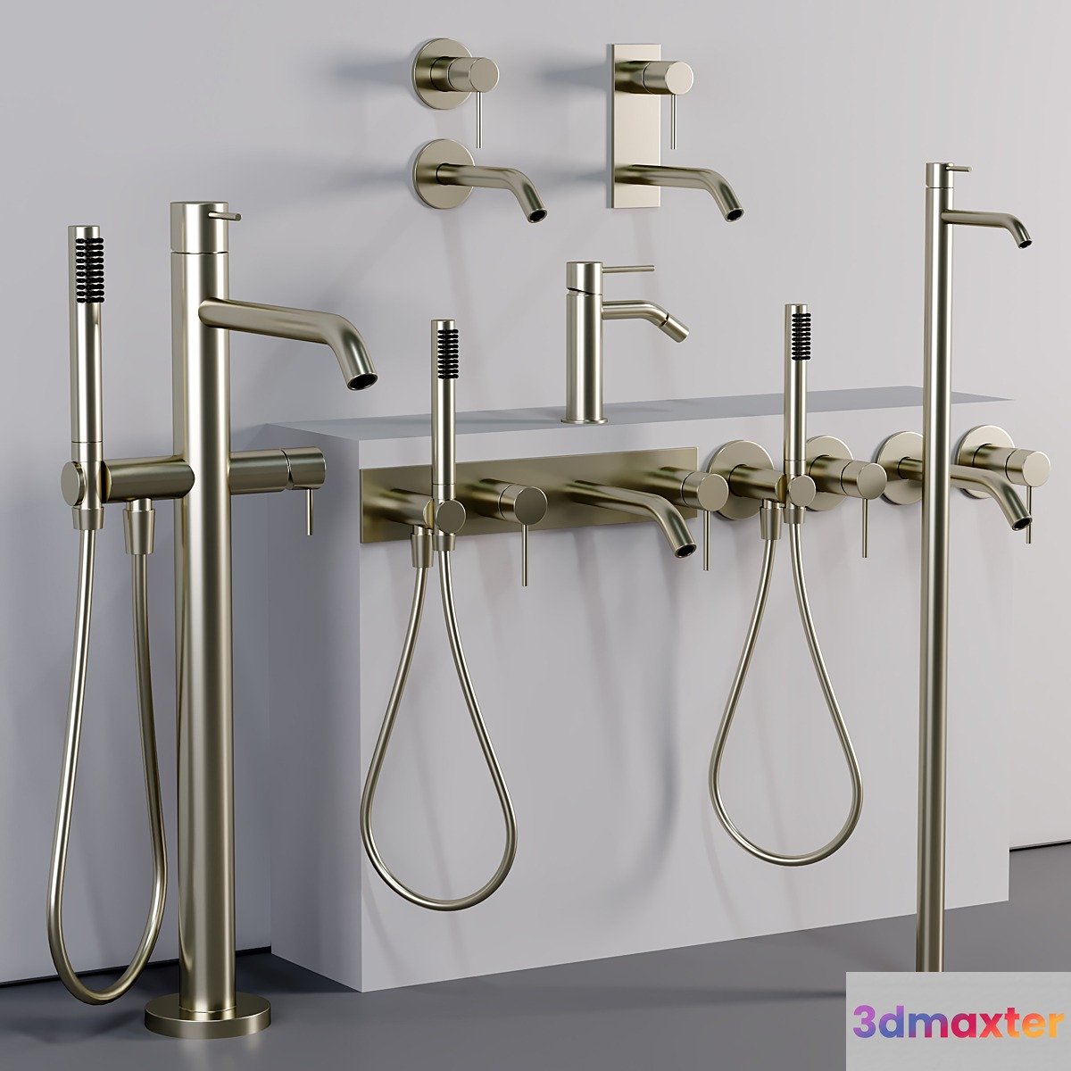 Treemme taps and shower set 12 3D Max