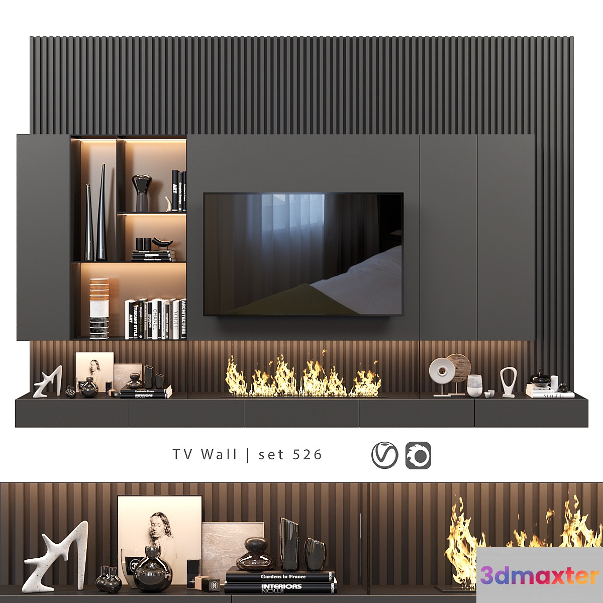 TV Wall | set 526 3D Max