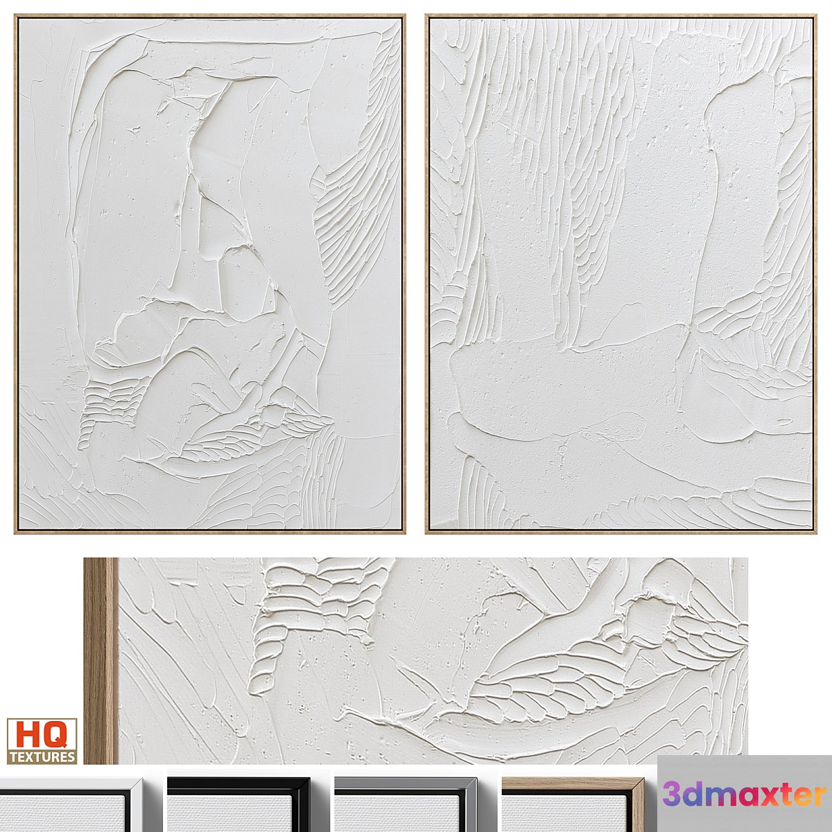 White Textural Plaster Wall Art C-438