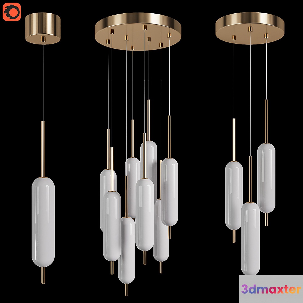 Hanging chandeliers Typha_IL Fanale 3D Max