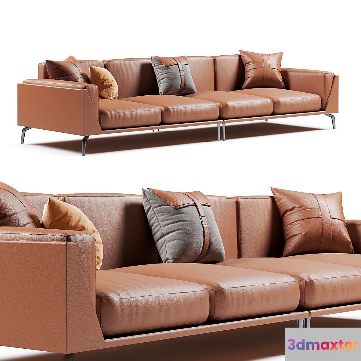 Francesca Neo-modern Genuine Leather Sofa - No.2
